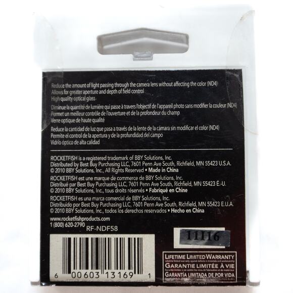 RocketFish 58mm Neutral Density Filter (RF-NDF58) - Picture 2 of 4